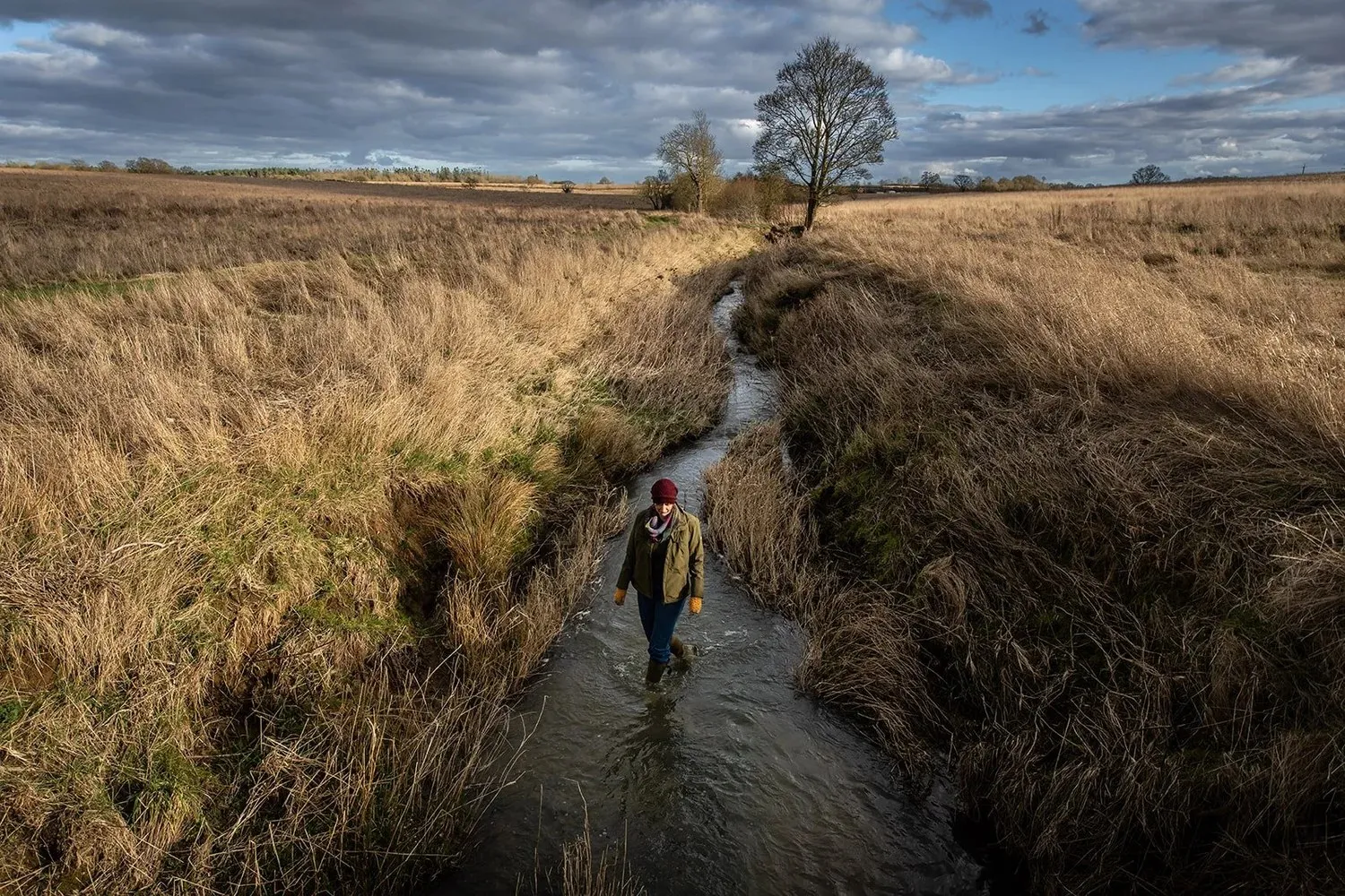 River restoration work along the West Glen River at Boothby Wildland in Lincolnshire