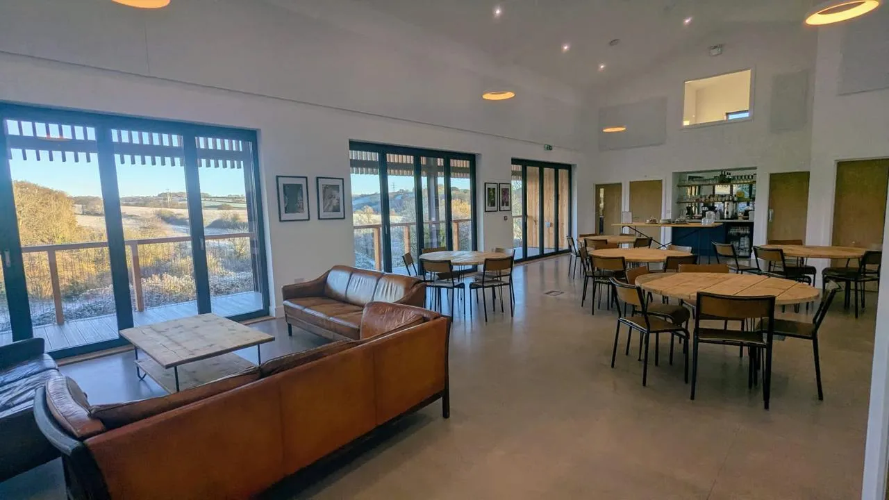 The Grange Hub - a light and modern venue with views across wilder nature